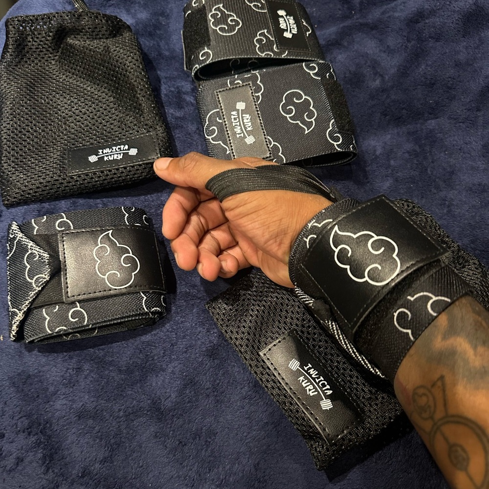 Naruto Black Cloud Weightlifting Wrist Wraps